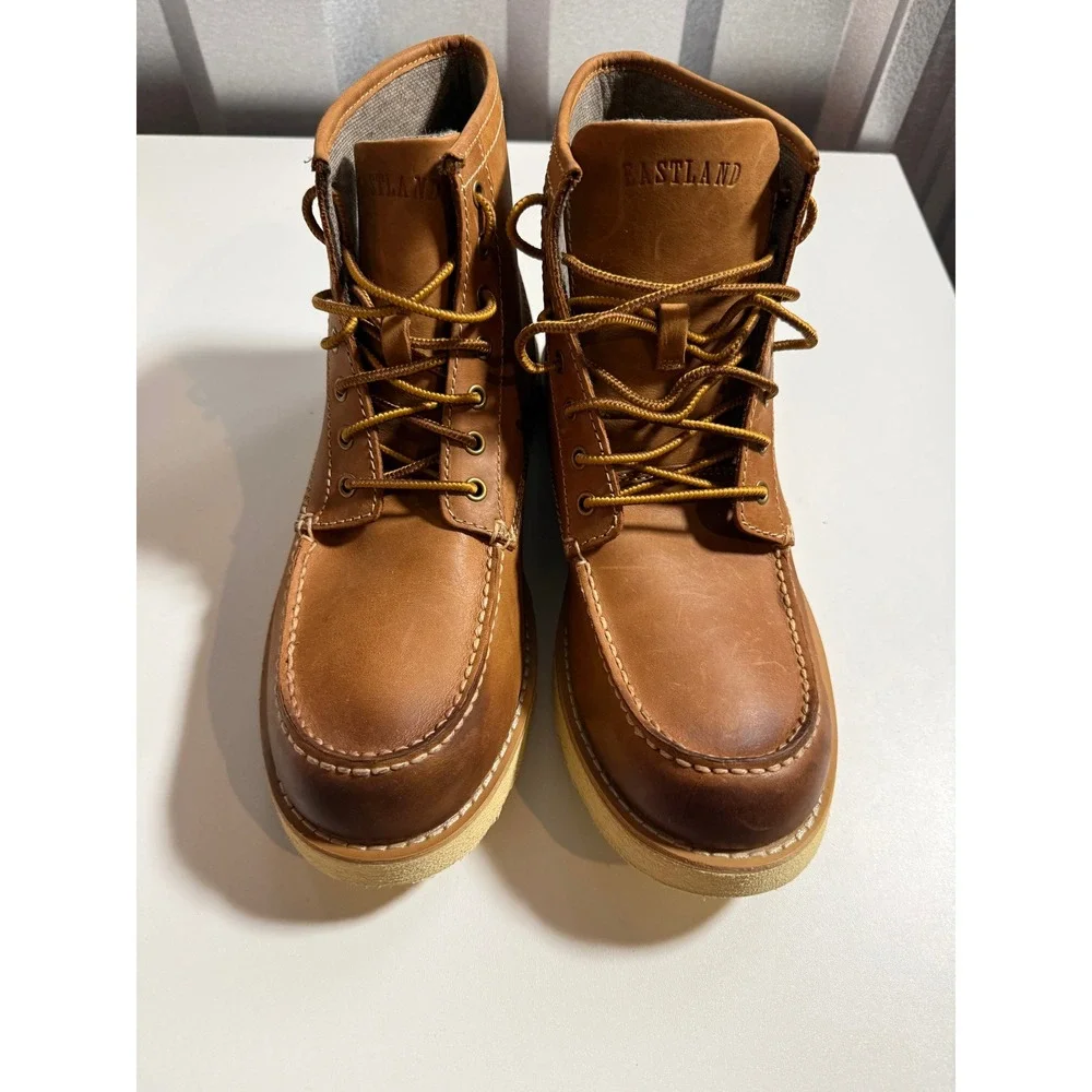 Eastland Loomis Men's‎ Brown Leather Lace Up Moc Toe Work Boots Size 11.5